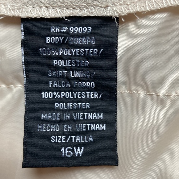 Dana Kay skirt set sz 16 W beige evening NWT jacket shell skirt - Picture 10 of 11